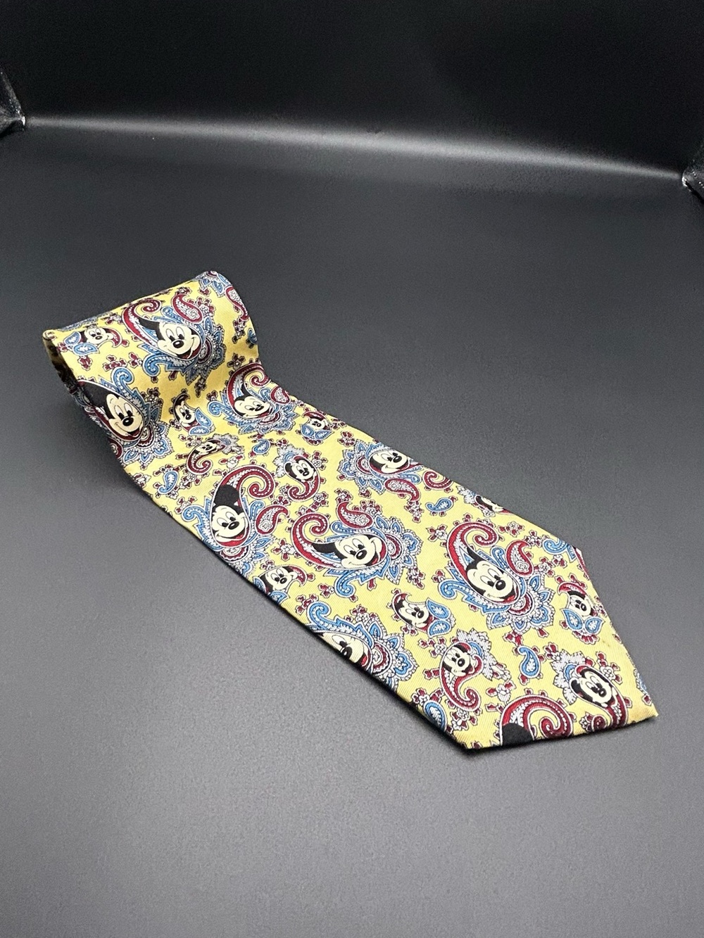 Balancine Inc Disney Mickey Mouse Yellow Paisley Necktie Adult Red Blue